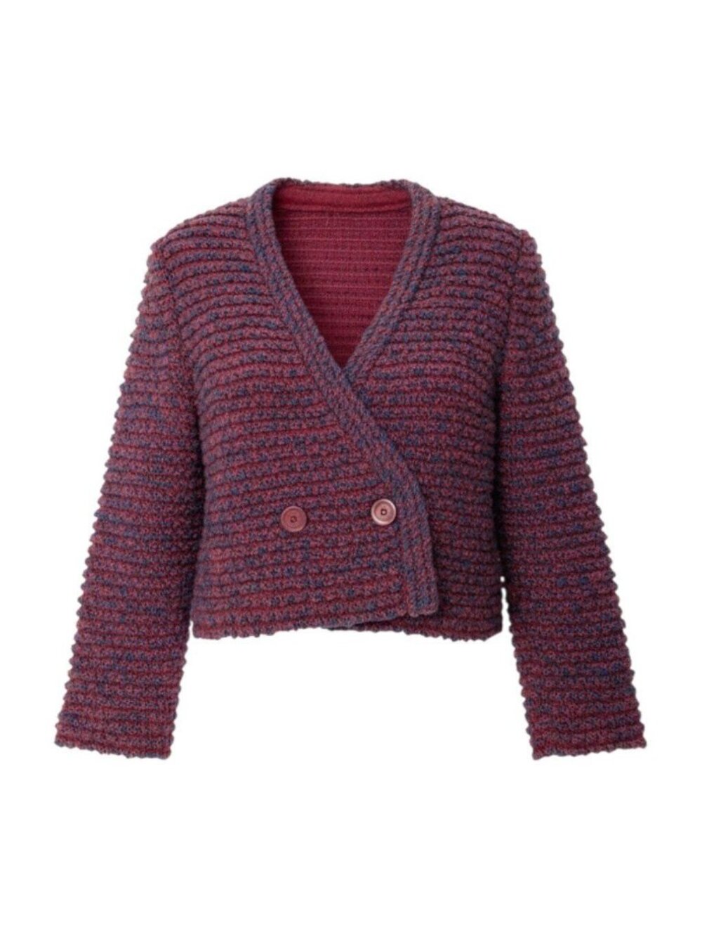 Dior Knit Cardigan Short Length 7 Red Blue